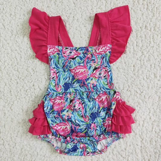 sr0038 hpt pink Girls Romper (usa warehouse)
