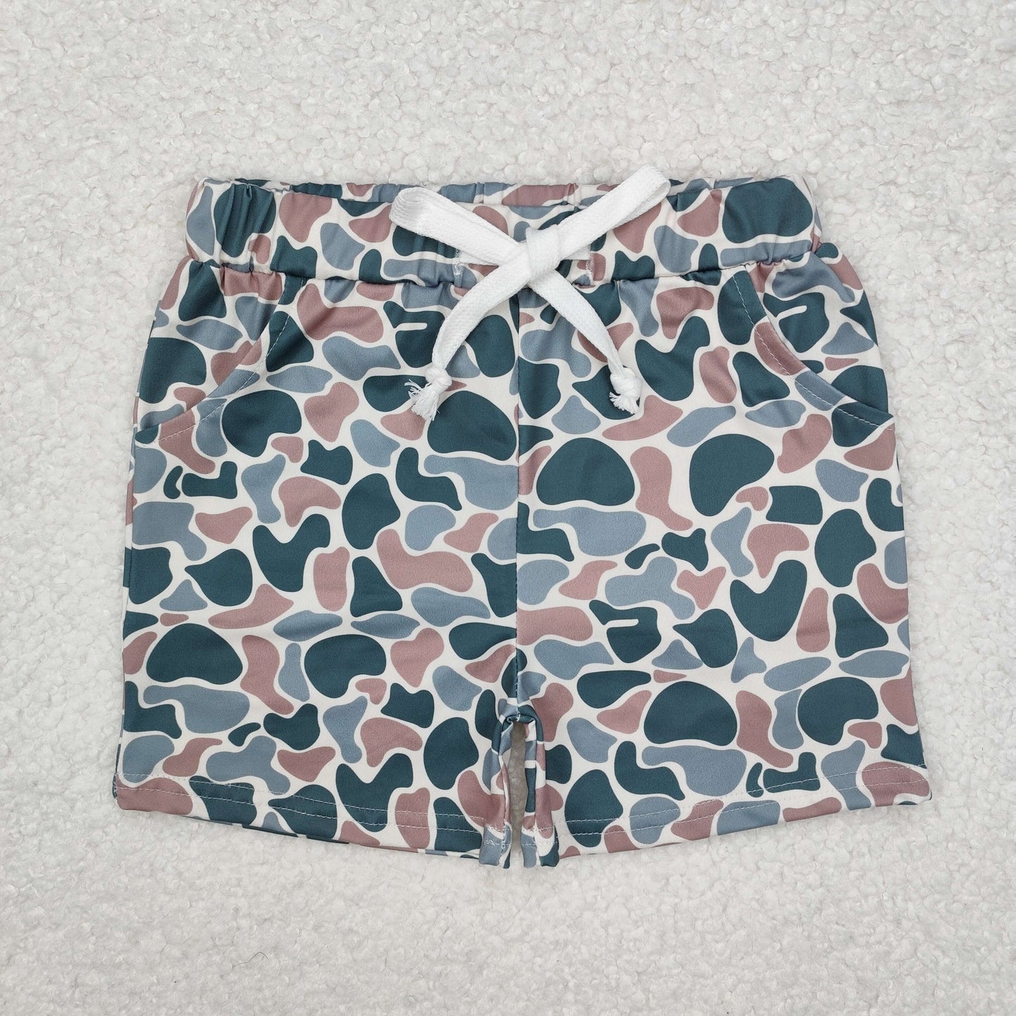 camo green brown leopard Print short swim