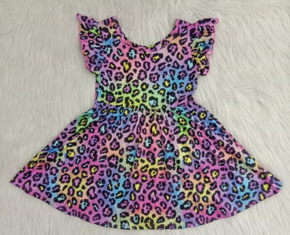 Leopard big skirt Boutique girls dress
