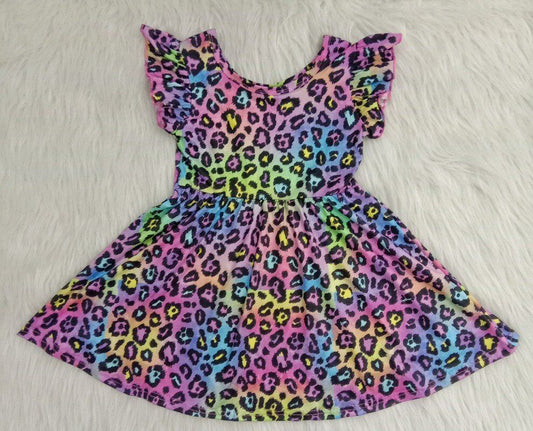 Leopard big skirt Boutique girls dress