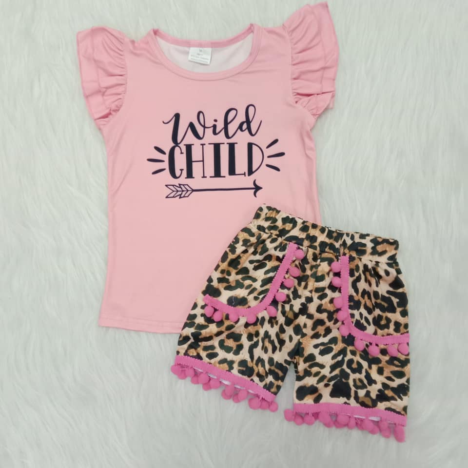 Pink leopard Boutique summer set