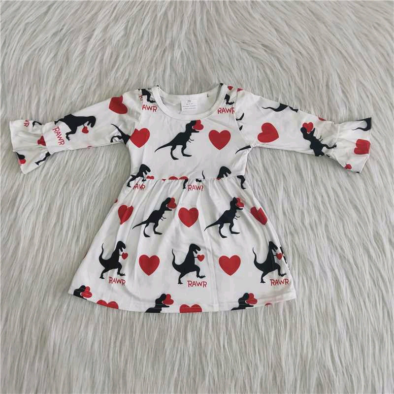 Valentine's Day Dinosaur girl skirt