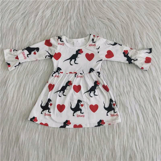 Valentine's Day Dinosaur girl skirt