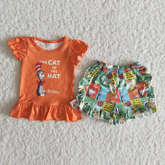 Cartoon orange summer girl set