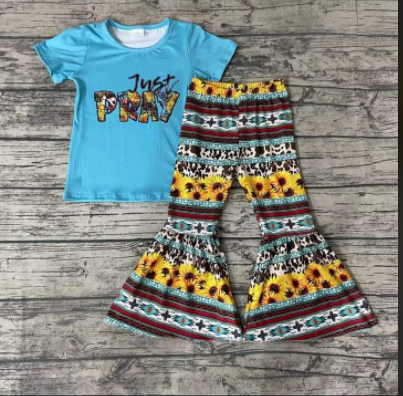 Blue sunflower girl outfits