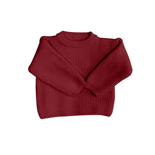 Fall Outfits Deep Rose Red Girls Sweater