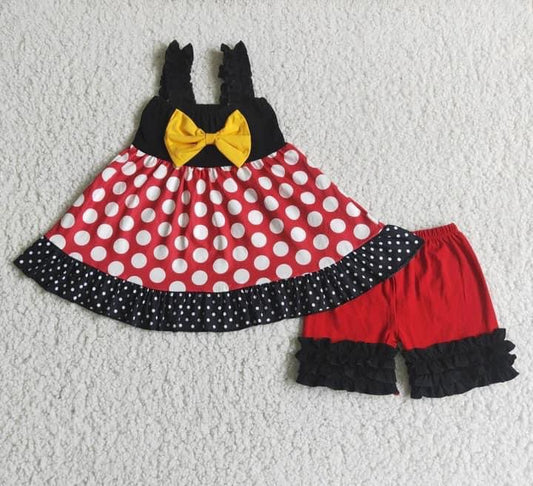Red Cartoon With Bow Girl summer set