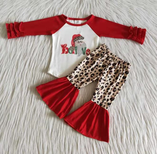 Christmas Leopard girls Set
