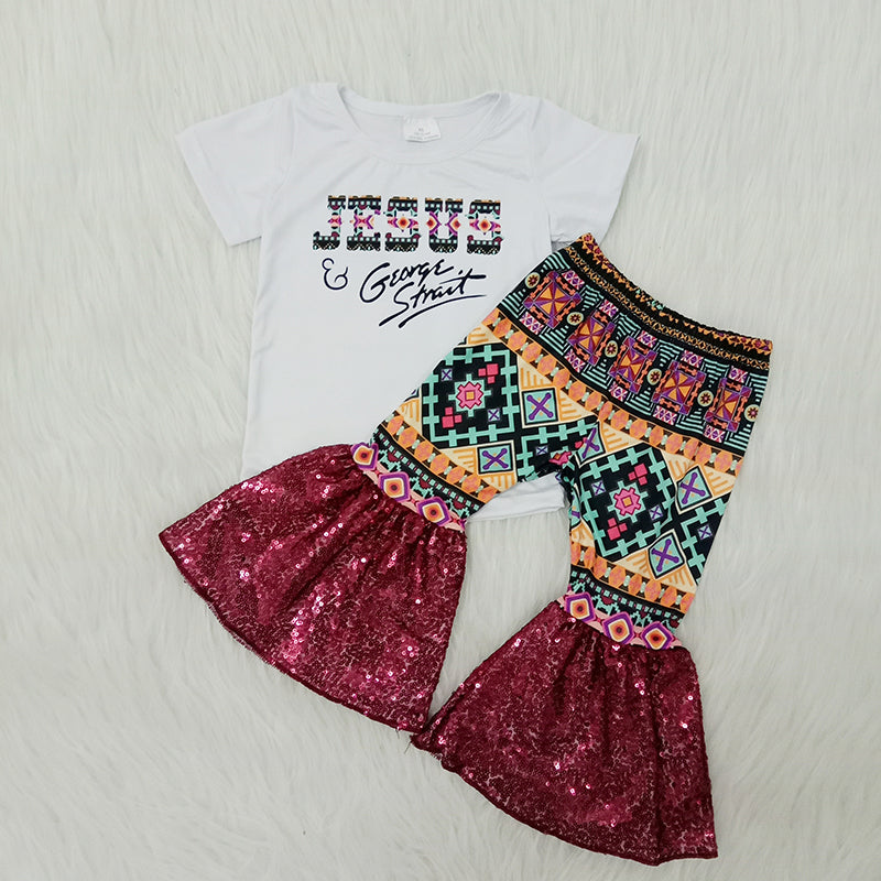 Jesus with Bottom sequins girl outfits