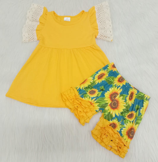 summer sunflower Boutique set