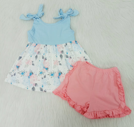 pink ruffle flowers summer set