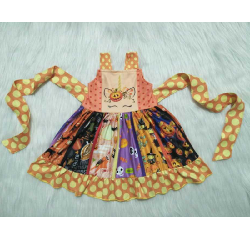Halloween Unicorn Pumpkin Twirl Dress Dress