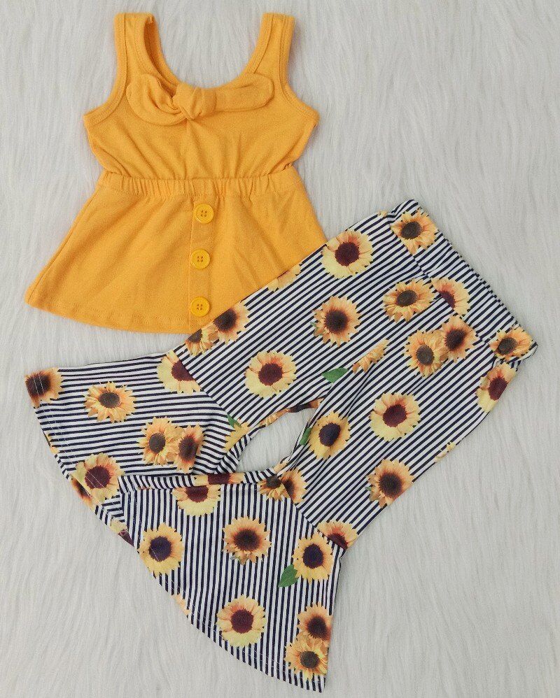 Sunflowers Bell pants outfits
