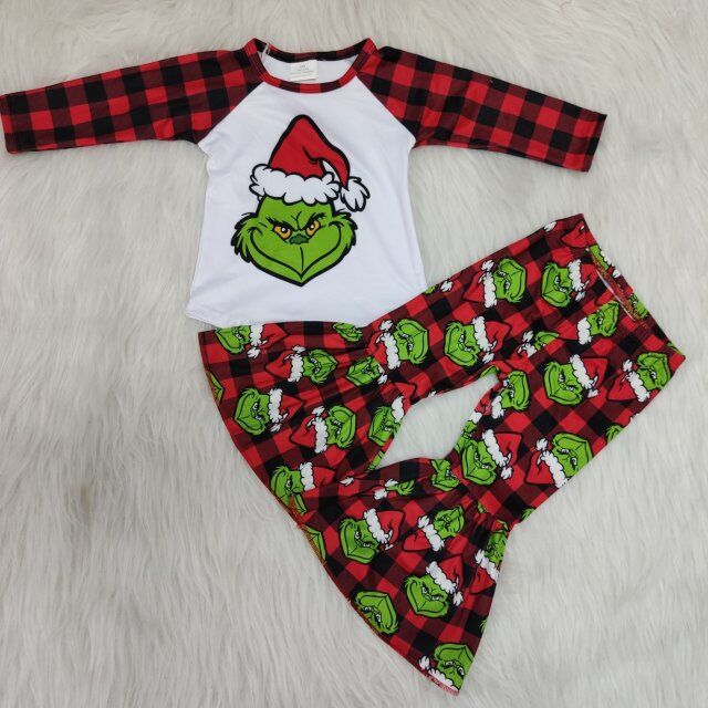 Boutique Christmas red and green girls set
