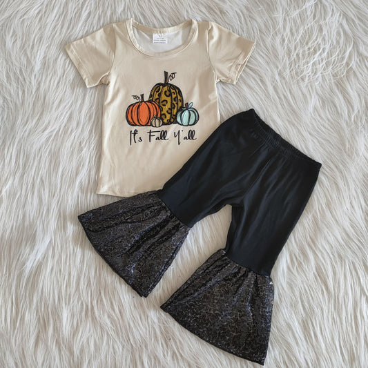 new design Halloween Pumpkin Boutique girls outfits