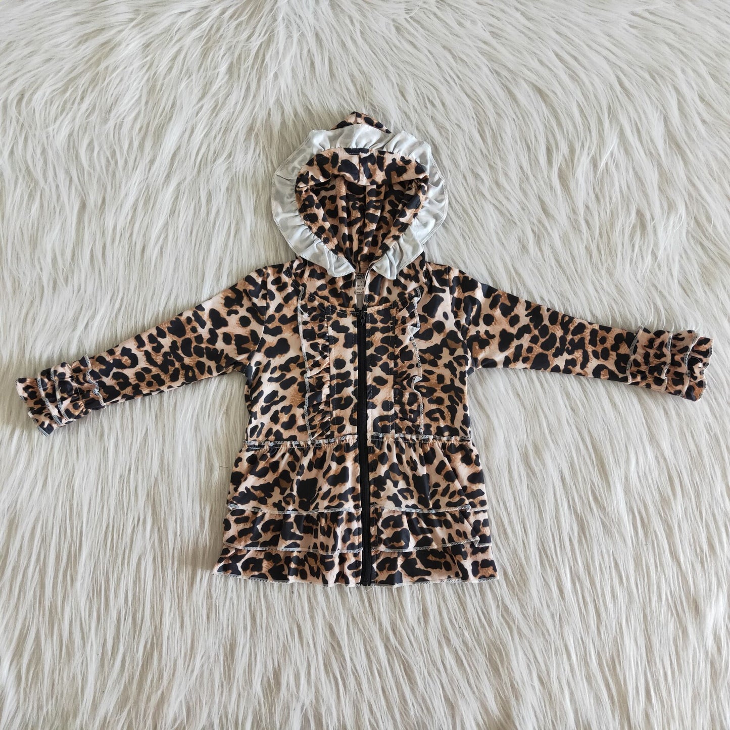 Girls boutique Leopard top coat