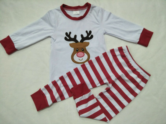 White christmas deer girls pajamas