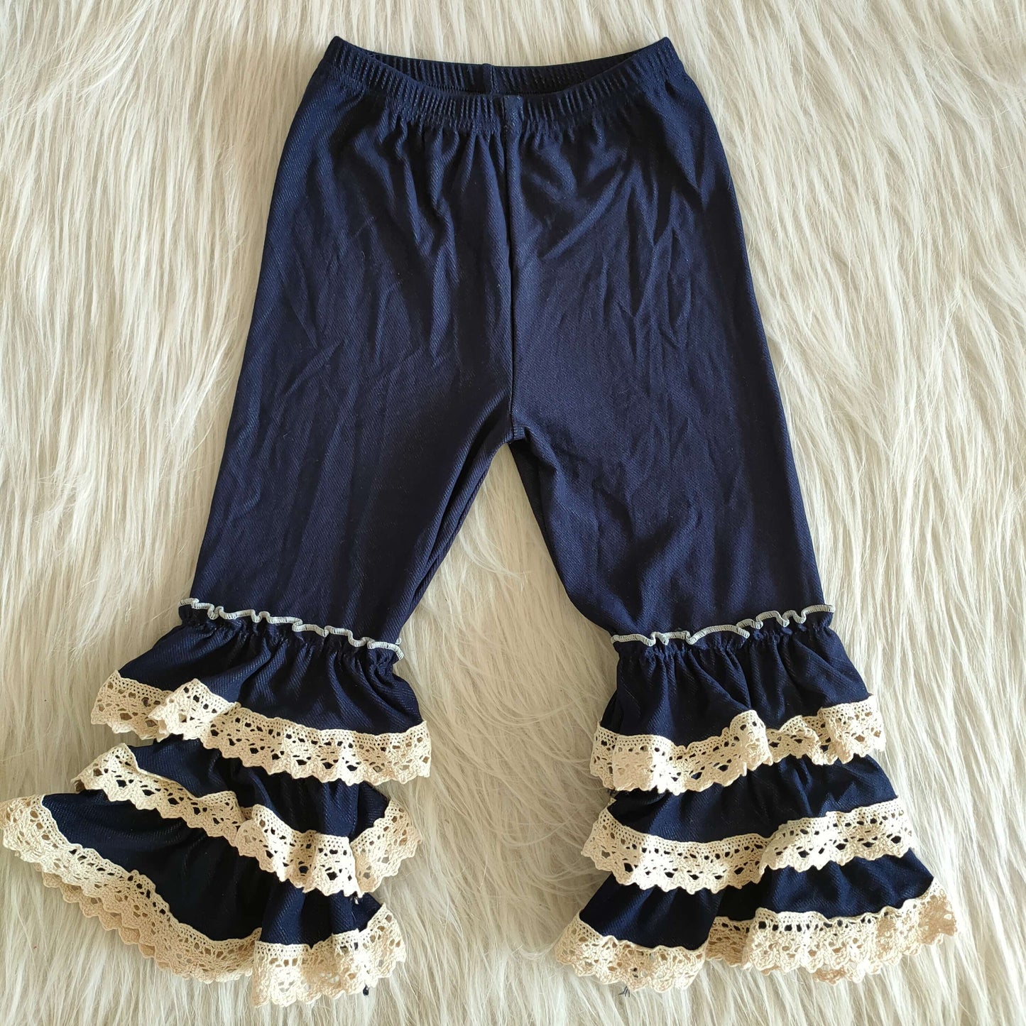 Blue cotton girl pants