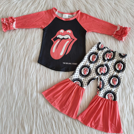 Boutique red and black girl suit