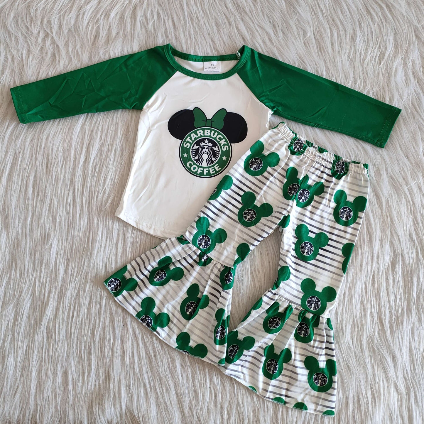 Boutique Cartoon green girl suit