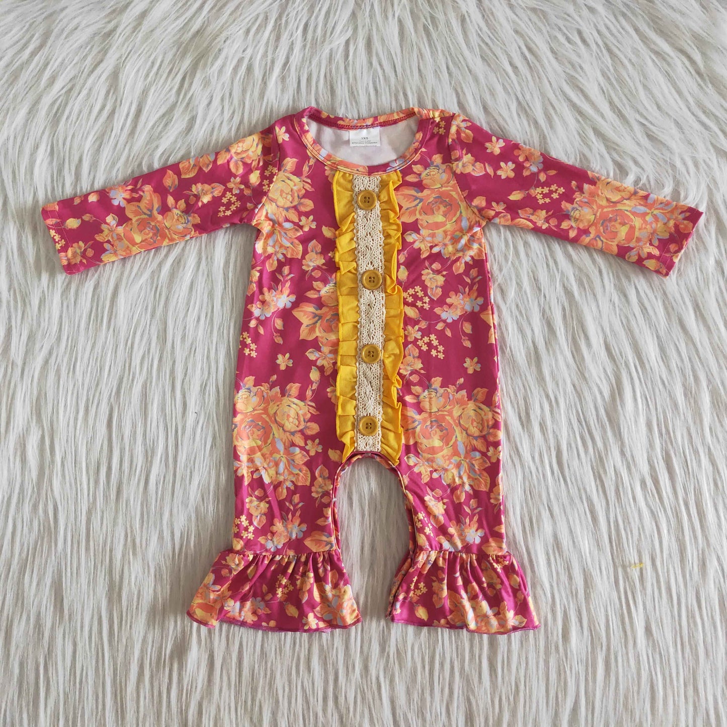 fall Flowers girls romper