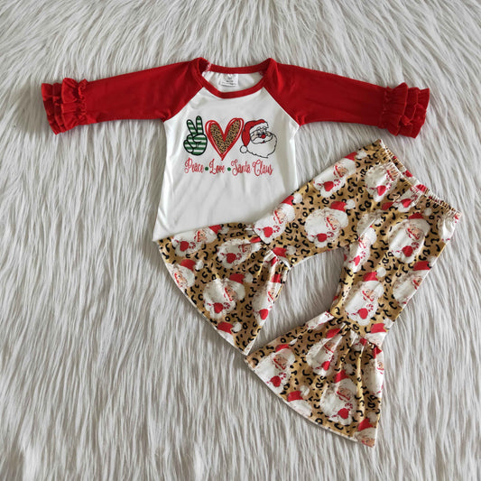 Santa peace Christmas girls set