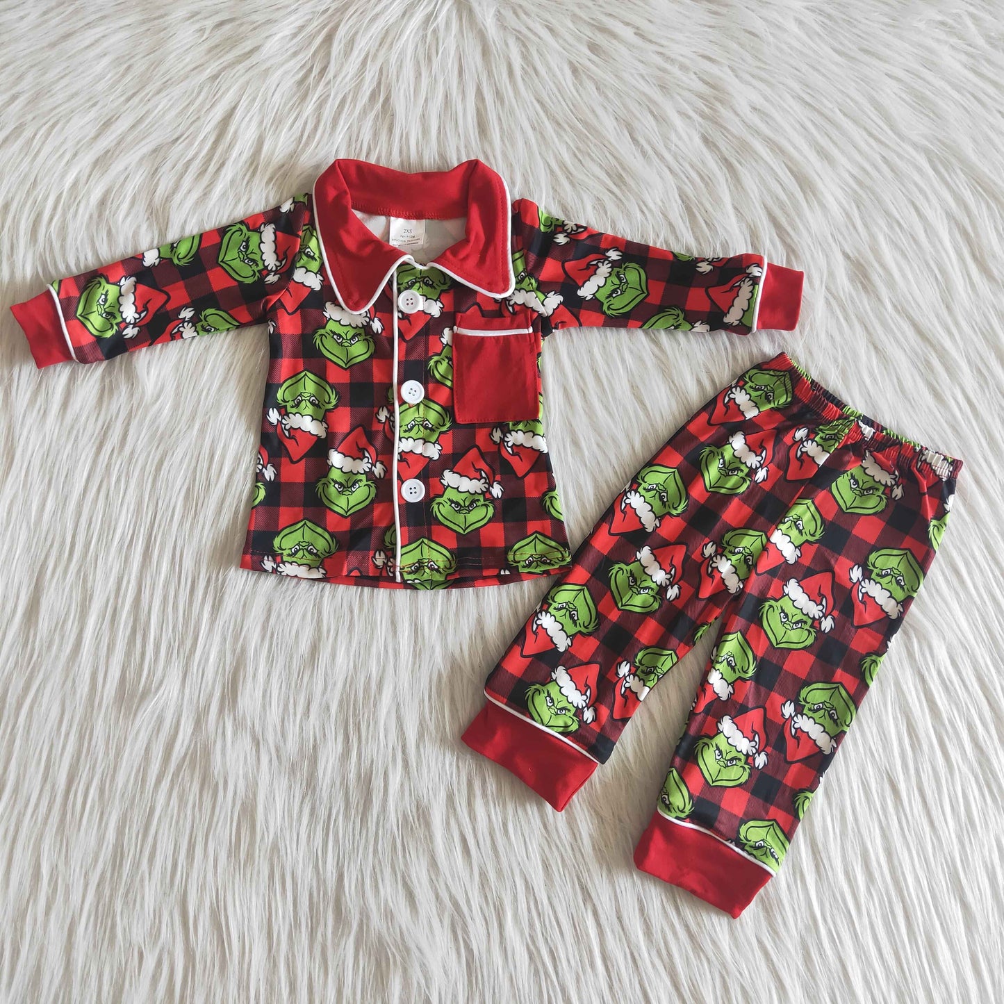 boy Christmas Red Boutique Pajamas