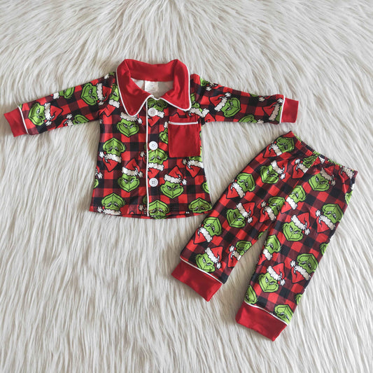 boy Christmas Red Boutique Pajamas