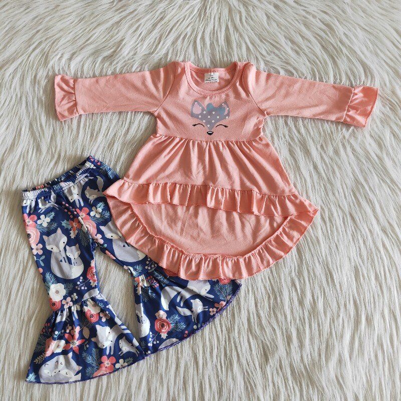 fall outfits pink bell pants boutique girl suit