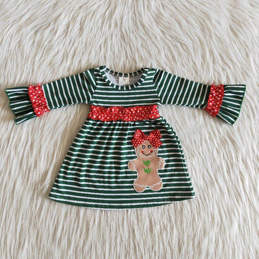 Christmas Gingerbread embroidery boutique girl skirt