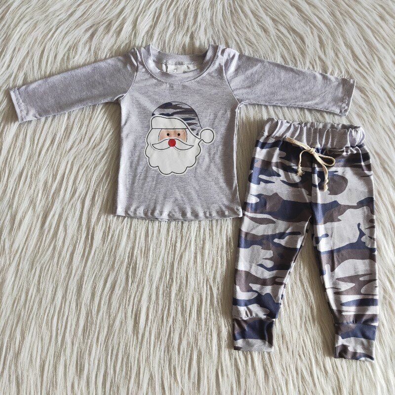 boy Christmas Camouflage Boutique Pajamas