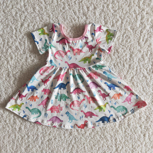 Cute dinosaur big skirt Boutique girls dress