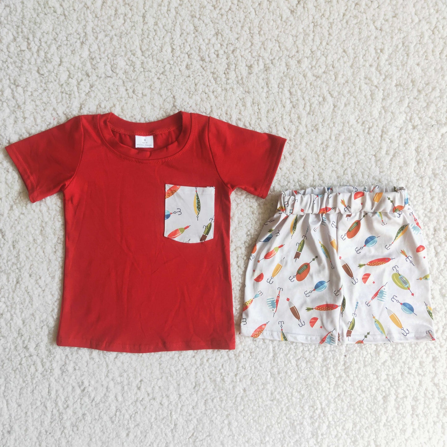 Boy set summer red short sleeve