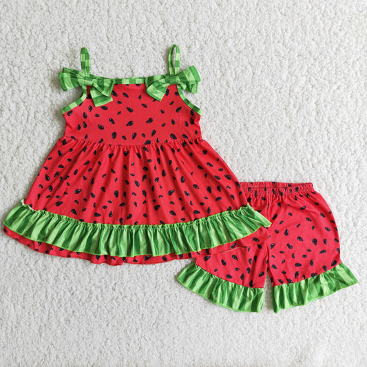 watermelon with bow Girls set