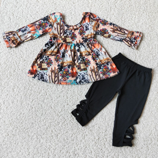 fall outfits Boutique balck girls set 6 A2-19