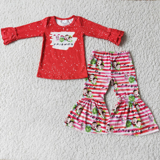 fall outfits Boutique christmas frendsgirls set