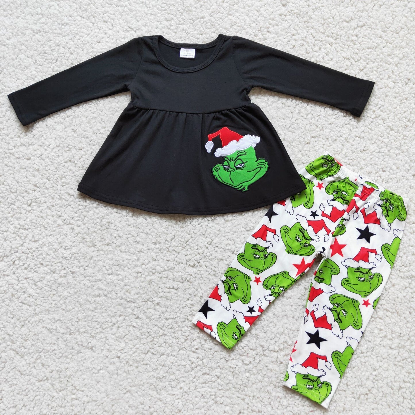 Black Cartoon Gilrs Christmas suit