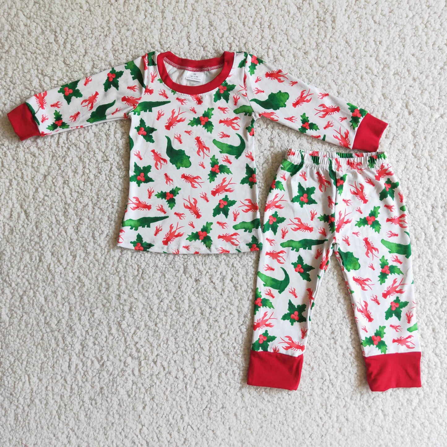 Christmas tree Crocodile Print pajamas