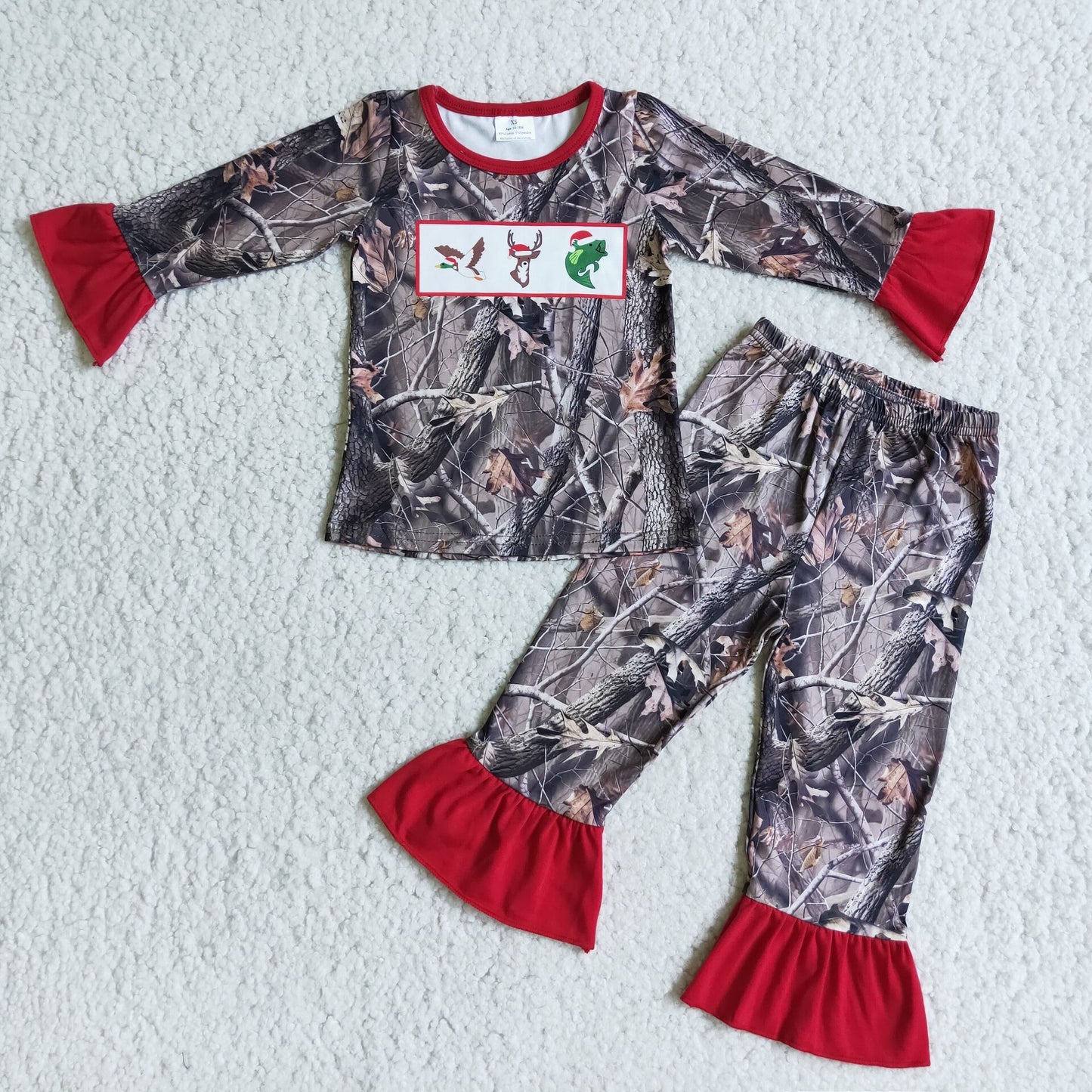 christmas Camo girls pajamas