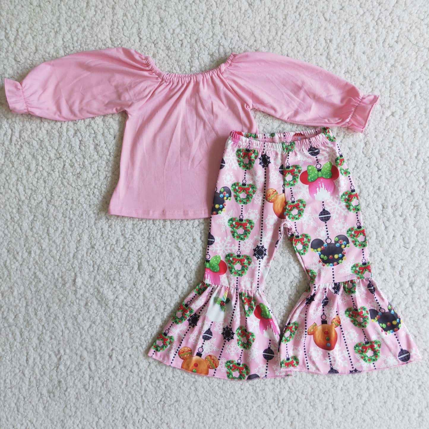 pink christmas girls set