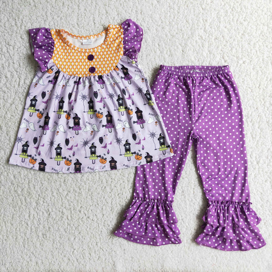 Purple halloween Boutique girl outfits