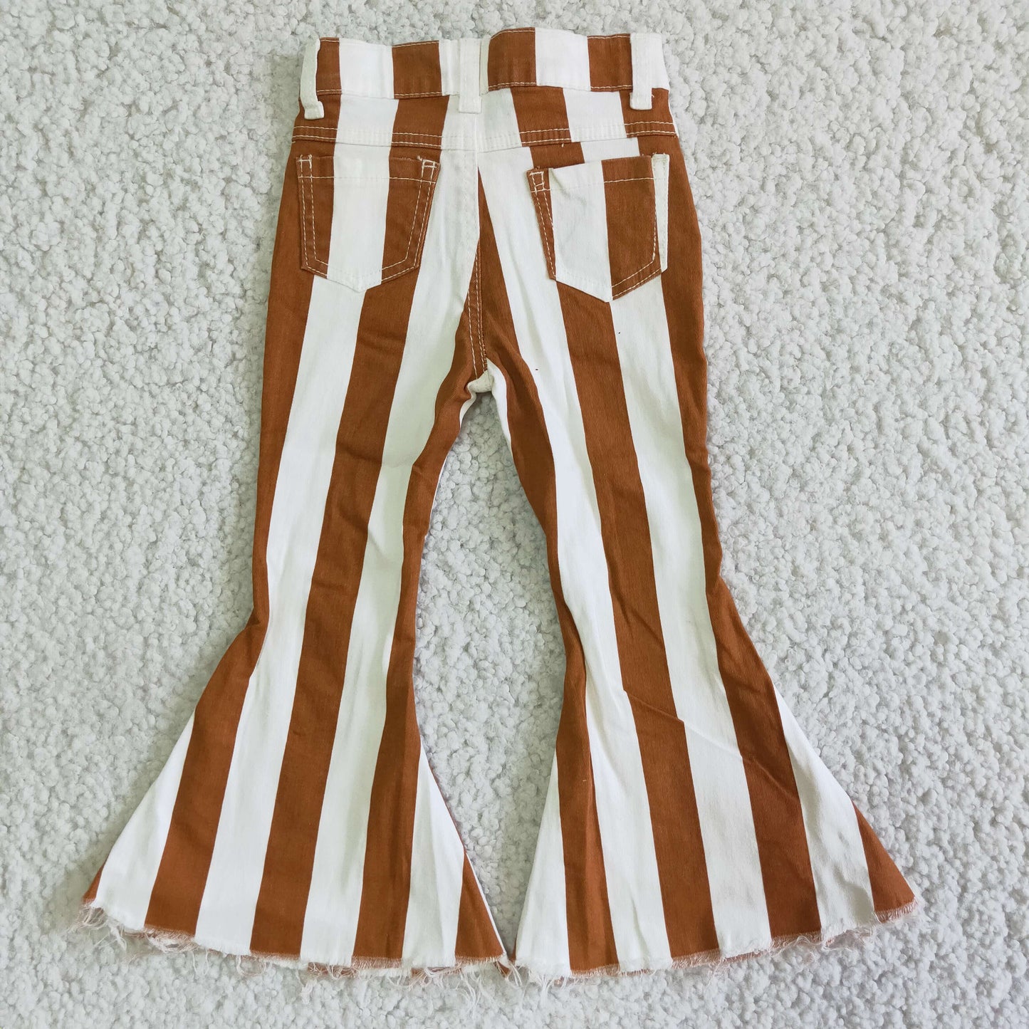 Brown stripes jeans Flare Pants