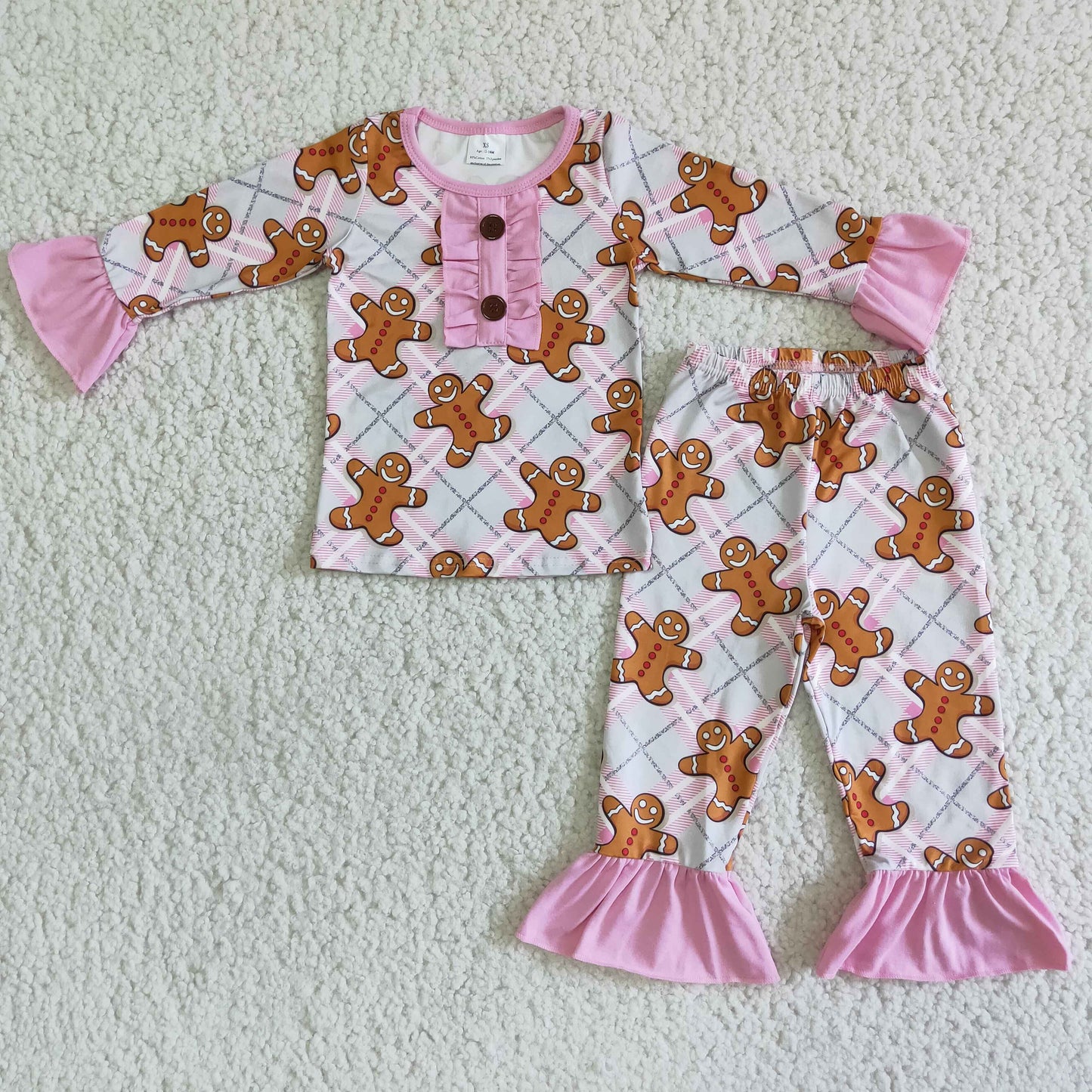 Christmas ginger pink girl pajamas
