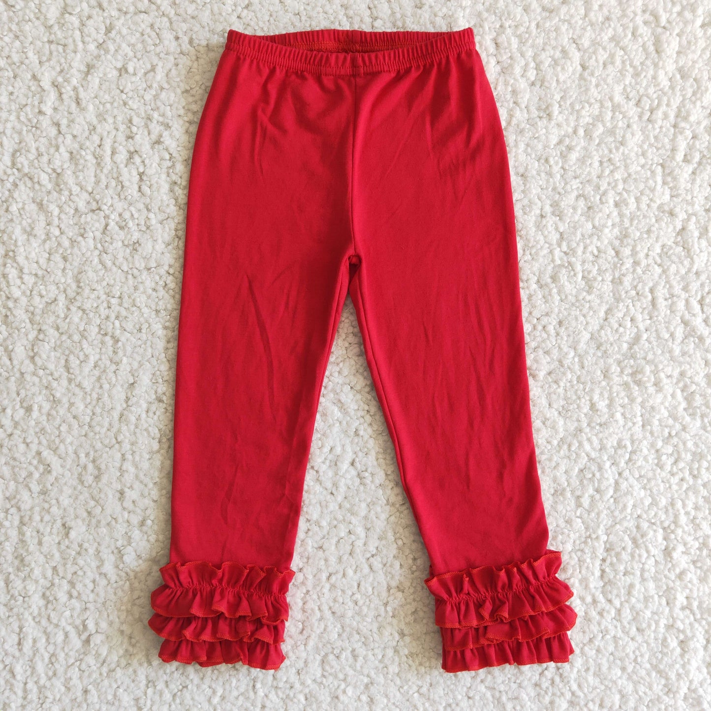 Girls' solid red cotton pants