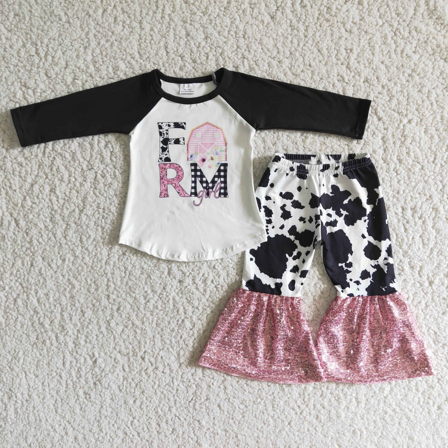farm cow Bottom sequins