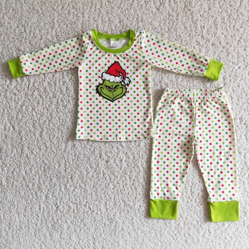 fall outfits green boy pajamas