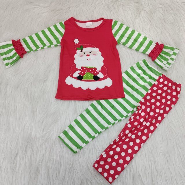 Red santa claus girls set