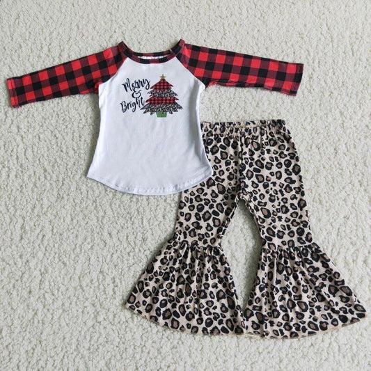 Leopard Christmas Tree suit girl outfits