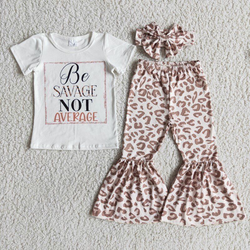 Be Savage Not Average White Top Leopard with bow pants outfits