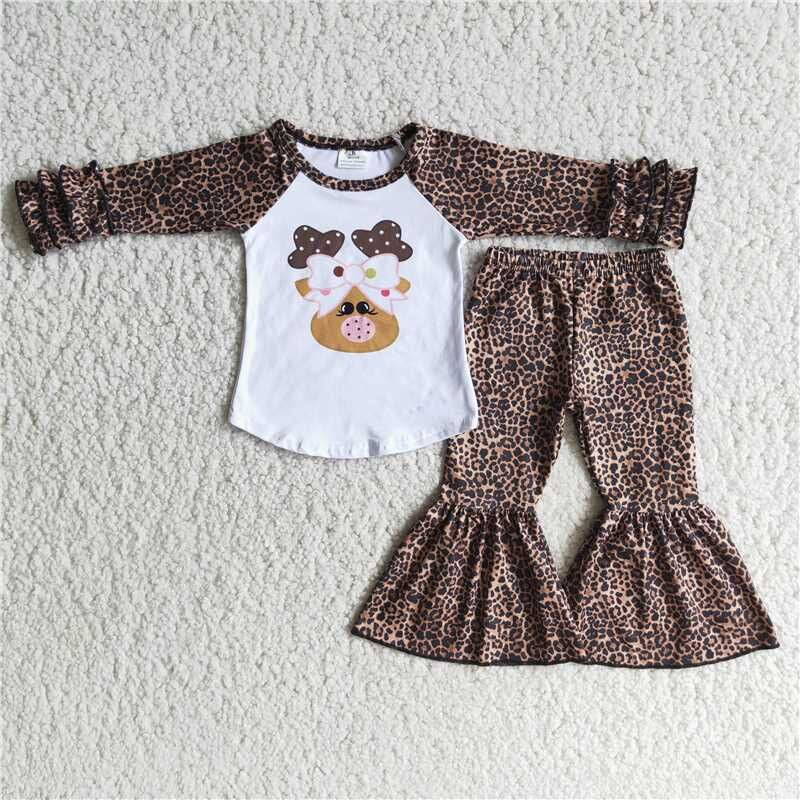 Leopard girls christmas set